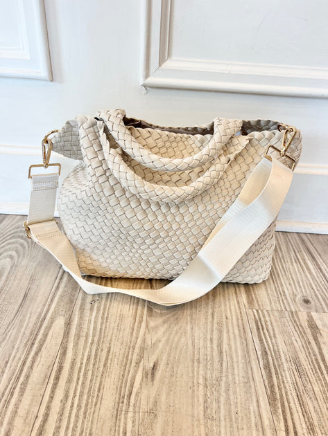 Lilly Navy | Woven Neoprene Tote