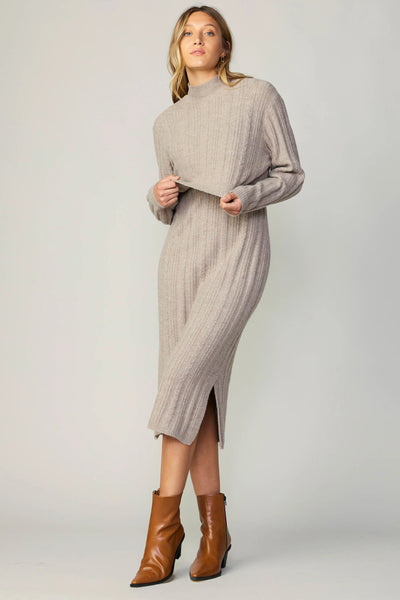 Layered Sweater Midi Dress