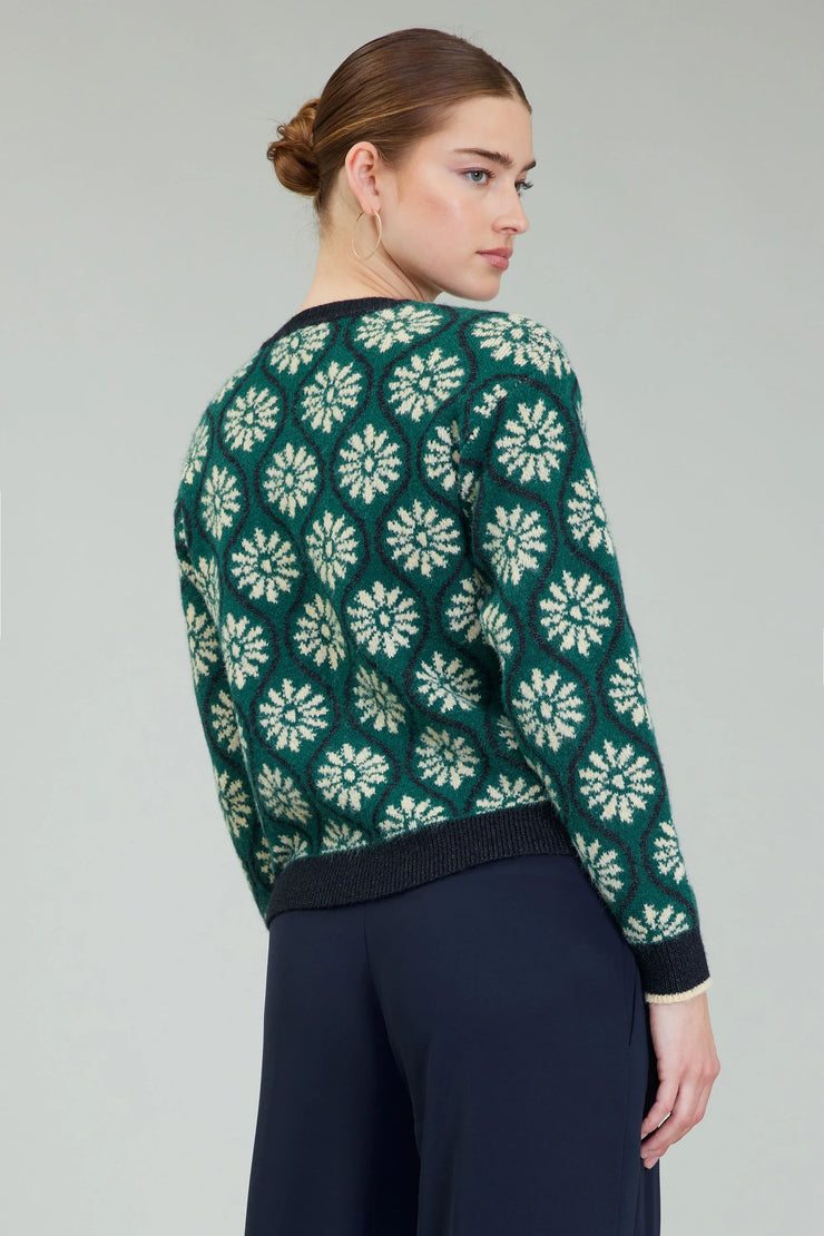 Geo Floral Pullover Sweater