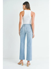 Slim Palazzo Denim with Raw Hem