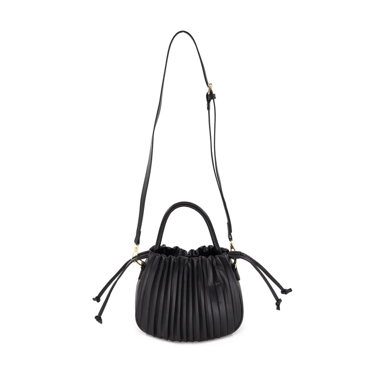 Pleated Leather Bucket Bag