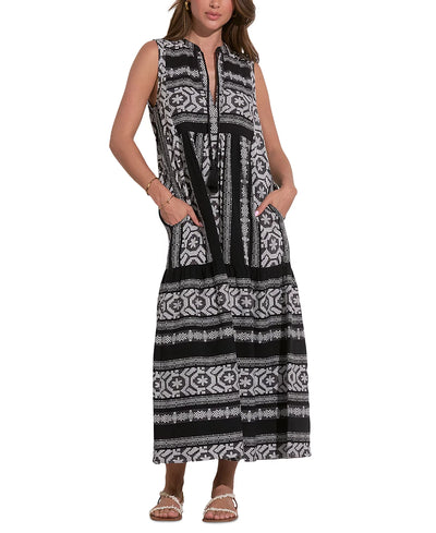 Cotton Embroidered Sleeveless Maxi Dress