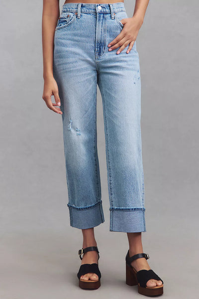 Cassie Cuffed Crop High Rise Straight Jean