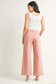 Patch Pocket Wide Leg Jeans