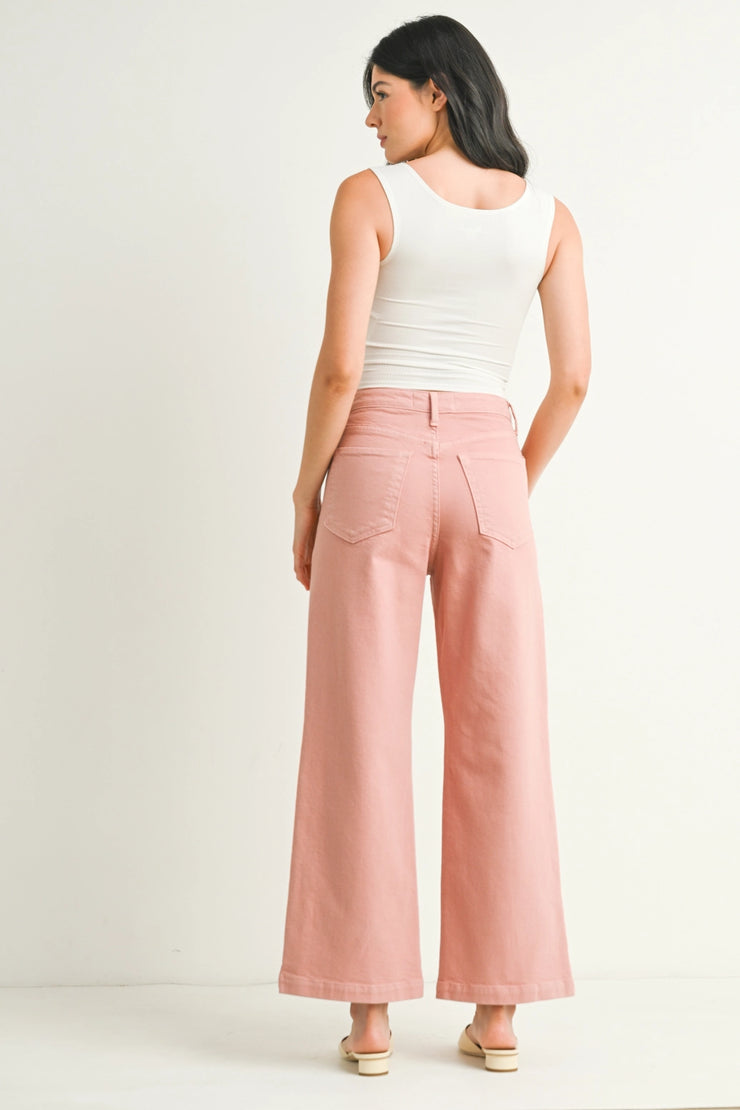 Patch Pocket Wide Leg Jeans