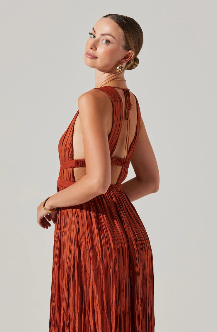 Tesni Pleated Maxi Dress