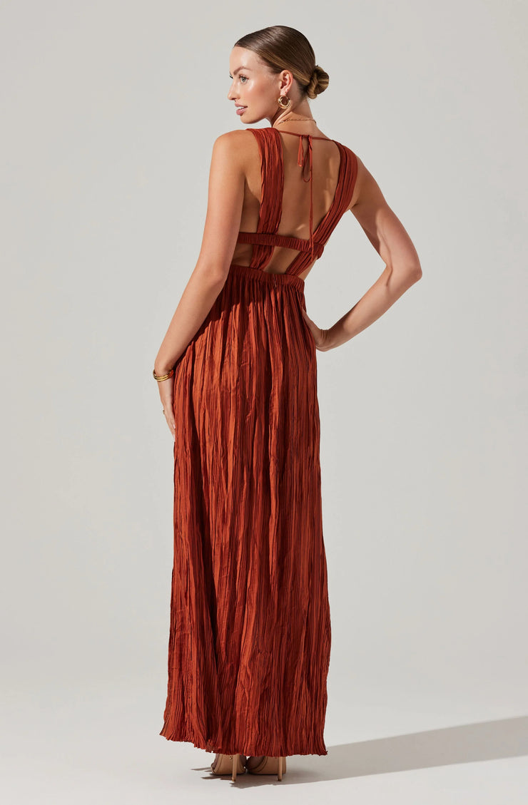 Tesni Pleated Maxi Dress