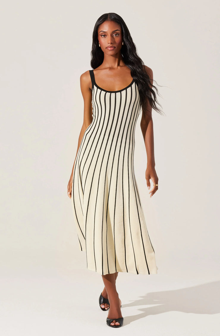 Irecia Stripe Sweater Midi Dress