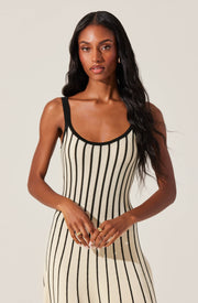 Irecia Stripe Sweater Midi Dress