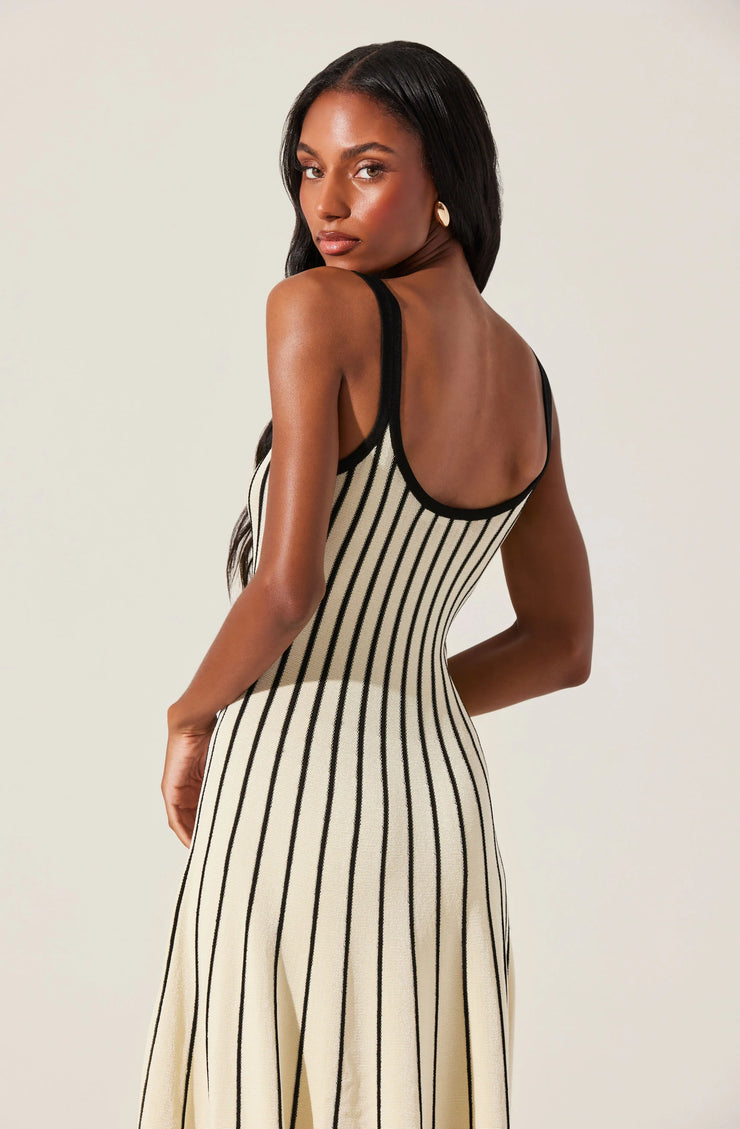 Irecia Stripe Sweater Midi Dress