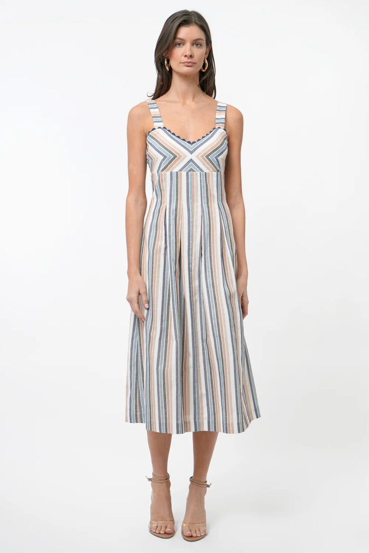 Inez Stripe Midi Dress