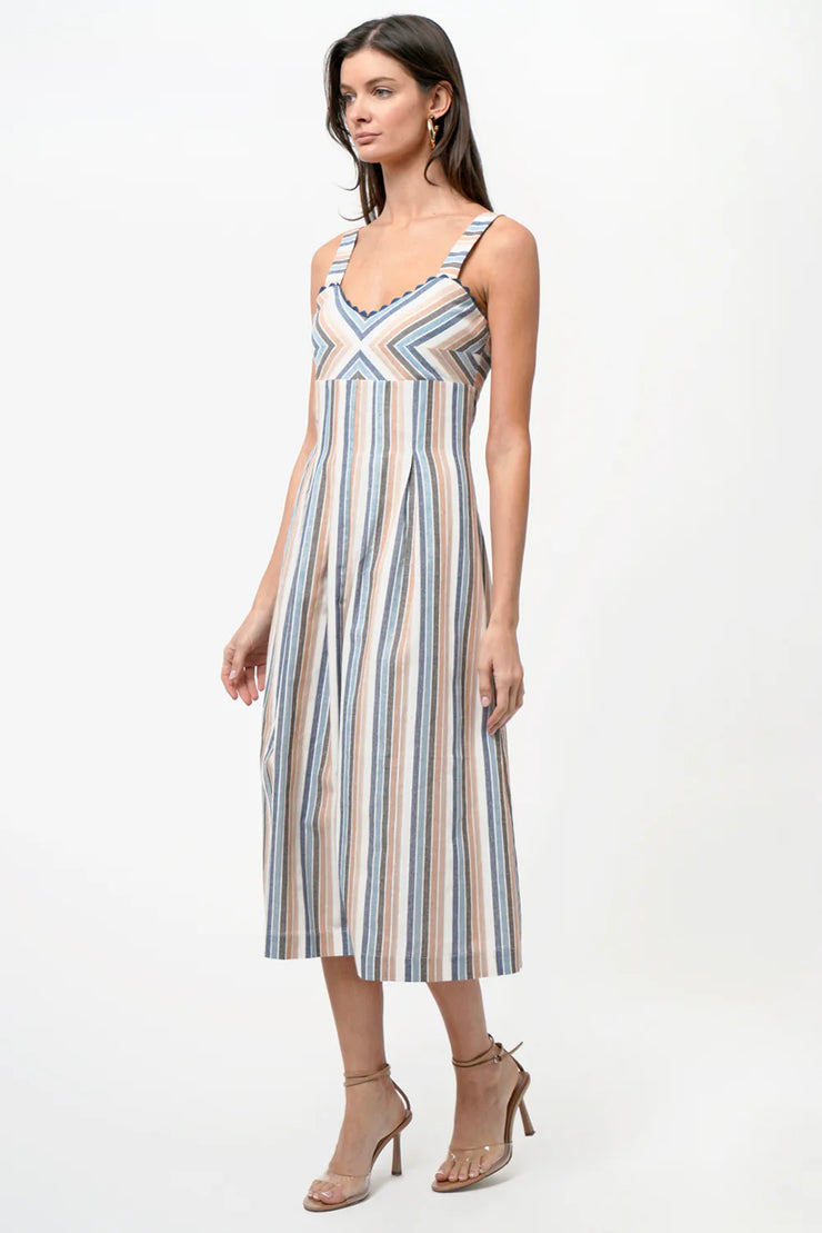 Inez Stripe Midi Dress