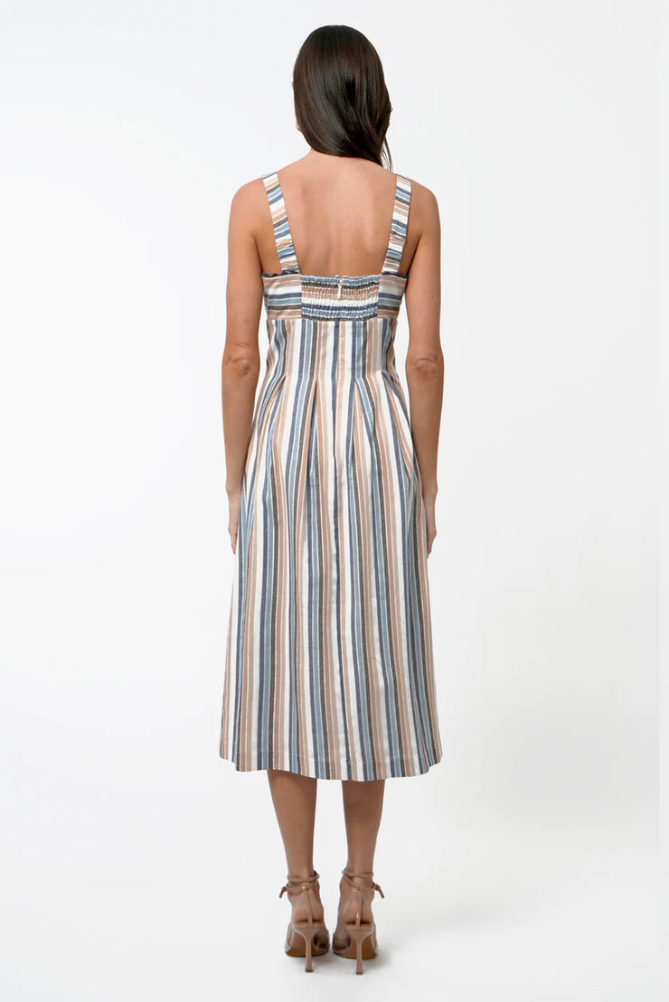 Inez Stripe Midi Dress