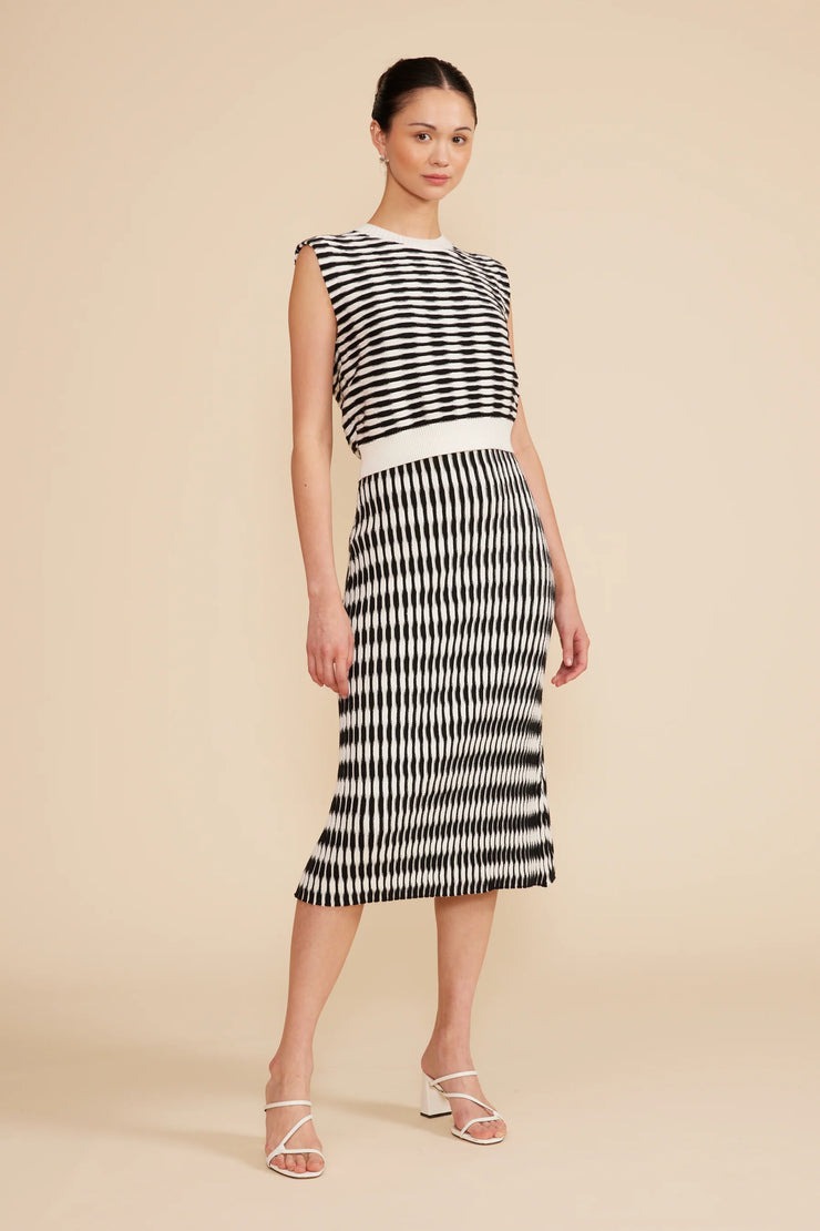 Newport Knit Skirt - Black White