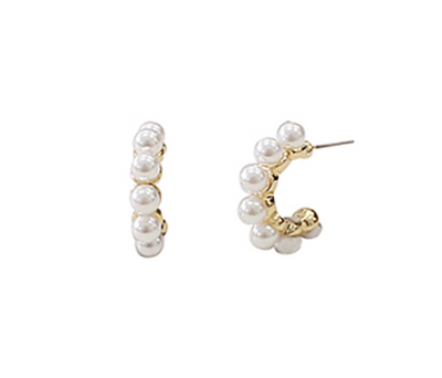 Dainty Pearl Hoops