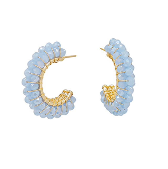 Glass Beads Layered Wire Hoops