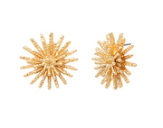 Textured Sunburst Metal Earrings