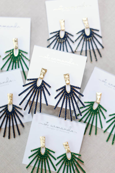 Beaded Sunburst Statement Earrings