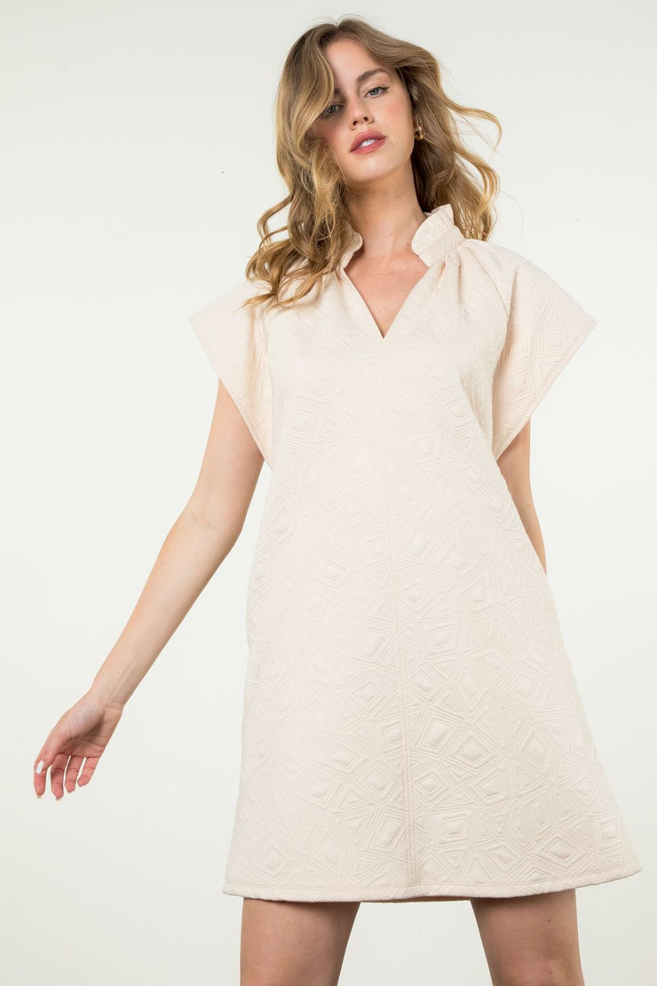 Short Sleeve Textured Dress