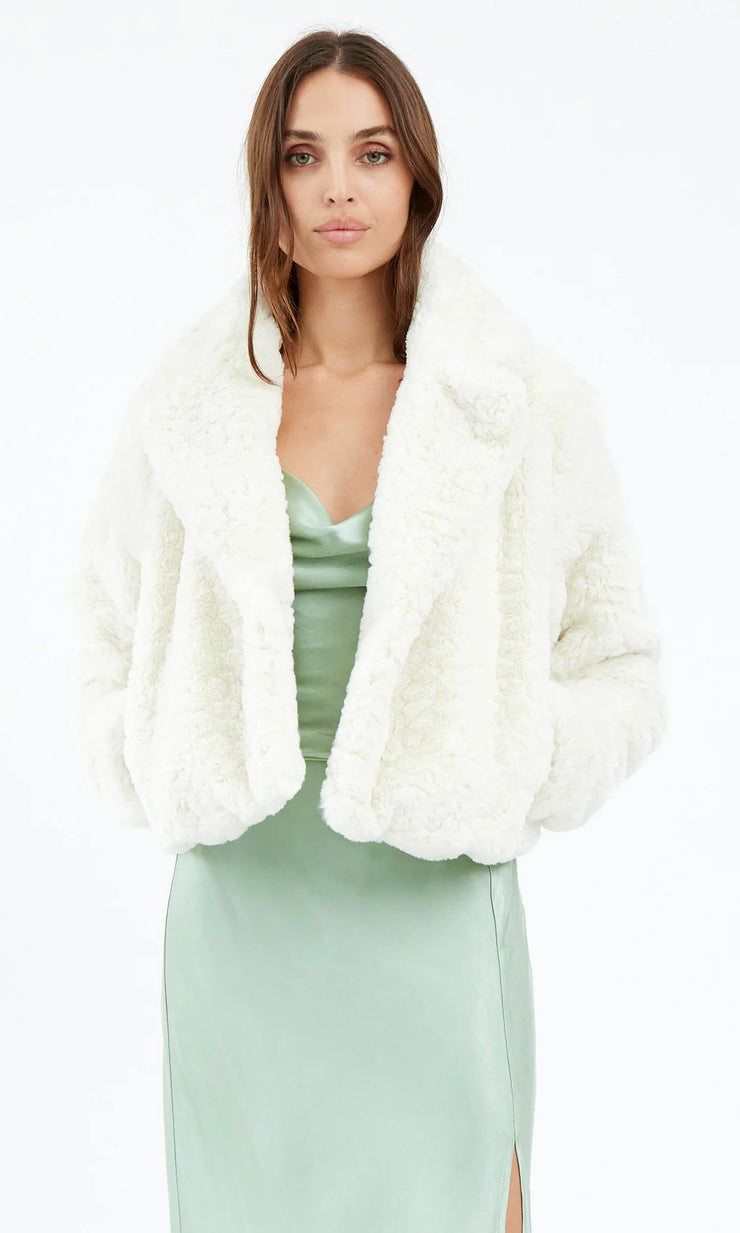 Roselyn Faux Fur Cropped Coat
