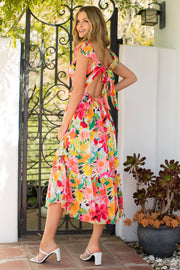 Floral Flutter Maxi Dress