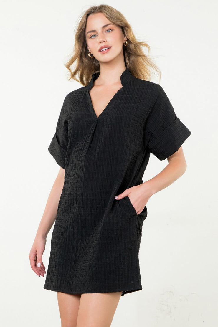 Short Sleeve Woven Dress